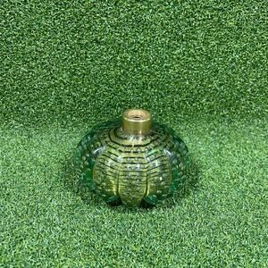 DeVilbiss Hand Blown Glass Green Glass Melon Shaped Perfume Atomizer Bottle